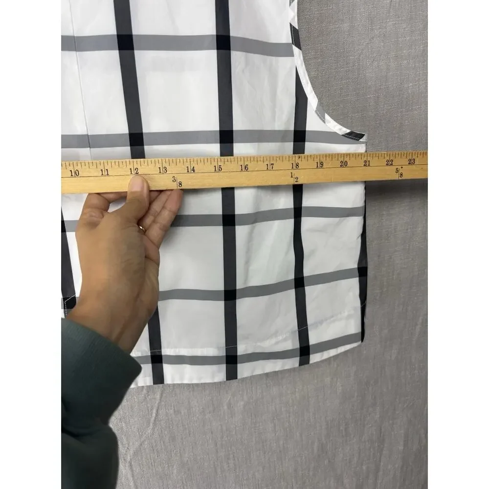 Liv by Habitat Sleeveless Top L Gray & White Plaids